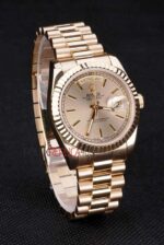 Rolex replica daydate oro giallo barrette orologio replica copia imitazione 4us449 - immagine 4