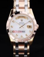 Rolex replica daydate pearlmaster acciaio oro white brillantini orologio replica copia imitazione 4us450