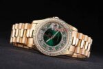 Rolex replica daydate full brillantini SARU green arab orologio replica copia imitazione 4us452 - immagine 5