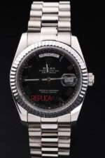 Rolex replica daydate acciaio black roman orologio replica copia imitazione 4us453 - immagine 3