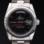 Rolex replica daydate acciaio black roman orologio replica copia imitazione 4us453