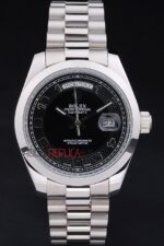 Rolex replica daydate acciaio black arab orologio replica copia imitazione 4us454 - immagine 3