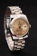 Rolex replica daydate acciaio oro gold dial orologio replica copia imitazione 4us455 - immagine 4