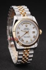 Rolex replica daydate acciaio oro white roman jubilèè orologio replica copia imitazione 4us456 - immagine 3