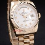 Rolex replica daydate oro argentèè brillantini orologio replica copia imitazione 4us457