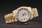 Rolex replica daydate oro giallo white roman orologio replica copia imitazione 4us458 - immagine 6