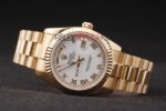 Rolex replica daydate oro giallo white roman orologio replica copia imitazione 4us458 - immagine 5