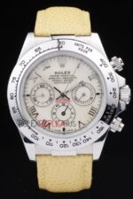 Rolex replica daytona beach yellow strip leather orologio replica copia imitazione 4us459 - immagine 3