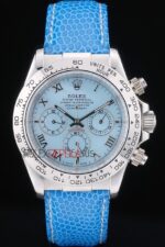 Rolex replica daytona beach celeste strip leather orologio replica copia imitazione 4us460 - immagine 3