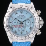Rolex replica daytona beach celeste strip leather orologio replica copia imitazione 4us460