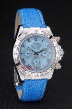 Rolex replica daytona beach celeste strip leather orologio replica copia imitazione 4us460 - immagine 4