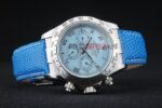 Rolex replica daytona beach celeste strip leather orologio replica copia imitazione 4us460 - immagine 6