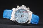 Rolex replica daytona beach celeste strip leather orologio replica copia imitazione 4us460 - immagine 5