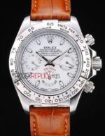 Rolex replica daytona vip pelle acciaio cinturino cuoio orologio replica copia imitazione 4us461