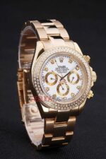 Rolex replica daytona oro giallo brillantini bezel orologio replica copia imitazione 4us464 - immagine 3