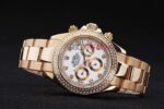Rolex replica daytona oro giallo brillantini bezel orologio replica copia imitazione 4us464 - immagine 5