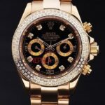 Rolex replica daytona oro giallo full brillantini black dial orologio replica copia imitazione 4us468