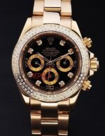 Rolex replica daytona oro giallo full brillantini black dial orologio replica copia imitazione 4us468