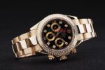 Rolex replica daytona oro giallo full brillantini black dial orologio replica copia imitazione 4us468 - immagine 5