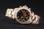 Rolex replica daytona oro giallo full brillantini black dial orologio replica copia imitazione 4us468 - immagine 6
