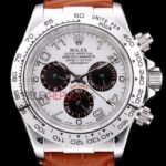 Rolex replica daytona vip pelle acciaio dial panda cinturino cuoio orologio replica copia imitazione 4us471