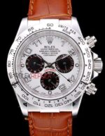 Rolex replica daytona vip pelle acciaio dial panda cinturino cuoio orologio replica copia imitazione 4us471