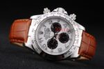 Rolex replica daytona vip pelle acciaio dial panda cinturino cuoio orologio replica copia imitazione 4us471 - immagine 6