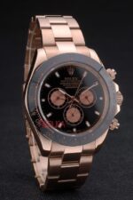 Rolex replica daytona rose gold ceramichon bezel orologio replica copia imitazione 4us472 - immagine 3