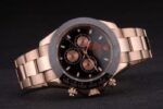 Rolex replica daytona rose gold ceramichon bezel orologio replica copia imitazione 4us472 - immagine 5