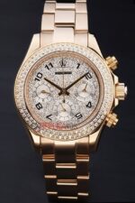 Rolex replica daytona rose gold SARU full brillantini orologio replica copia imitazione 4us474 - immagine 4