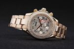 Rolex replica daytona rose gold SARU full brillantini orologio replica copia imitazione 4us474 - immagine 5