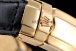 Rolex replica daytona oro giallo SARU full brillantini strip leather orologio replica copia imitazione 4us475 - immagine 9
