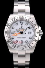 Rolex replica explorer II white dial acciaio 42mm big new basilea replica copia imitazione 4us509 - immagine 3