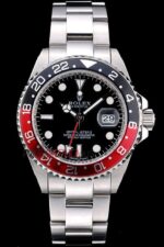 Rolex replica GMT master II rosso nero ceramichon new basilea oro bianco orologio replica copia imitazione 4us292 - immagine 3