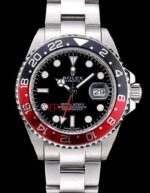 Rolex replica GMT master II rosso nero ceramichon new basilea oro bianco orologio replica copia imitazione 4us292