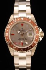 Rolex replica GMT master II oro occhio di tigre argentèè dial orologio replica copia imitazione 4us493 - immagine 3