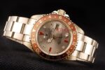 Rolex replica GMT master II oro occhio di tigre argentèè dial orologio replica copia imitazione 4us493 - immagine 6