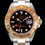 Rolex replica GMT master II acciaio oro occhio di tigre black dial orologio replica copia imitazione 4us494