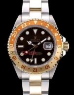 Rolex replica GMT master II acciaio oro occhio di tigre black dial orologio replica copia imitazione 4us494