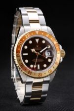 Rolex replica GMT master II acciaio oro occhio di tigre black dial orologio replica copia imitazione 4us494 - immagine 4