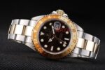 Rolex replica GMT master II acciaio oro occhio di tigre black dial orologio replica copia imitazione 4us494 - immagine 6