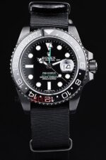 Rolex replica GMT master II nero ceramichon ref. 116710LN pro-hunter pvd cordura orologio replica copia imitazione 4us496 - immagine 3