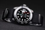 Rolex replica GMT master II nero ceramichon ref. 116710LN pro-hunter pvd cordura orologio replica copia imitazione 4us496 - immagine 5