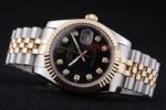 Rolex replica datejust acciaio oro black brillantini jubilèè orologio replica copia imitazione 4us479 - immagine 6
