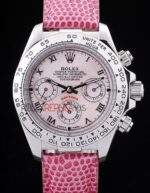 Rolex replica daytona beach pink strip leather orologio replica copia imitazione 4us476