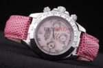 Rolex replica daytona beach pink strip leather orologio replica copia imitazione 4us476 - immagine 6