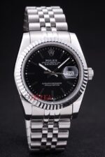 Rolex replica datejust acciaio black barrette jubilèè orologio replica copia imitazione 4us481 - immagine 3