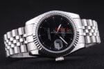 Rolex replica datejust acciaio black barrette jubilèè orologio replica copia imitazione 4us481 - immagine 6