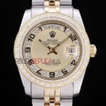 Rolex replica daydate acciaio oro full brillantini SARU orologio replica copia imitazione 4us484
