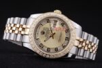 Rolex replica daydate acciaio oro full brillantini SARU orologio replica copia imitazione 4us484 - immagine 6